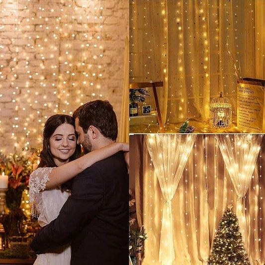 GlowEase™ 300 LED Curtain String Lights